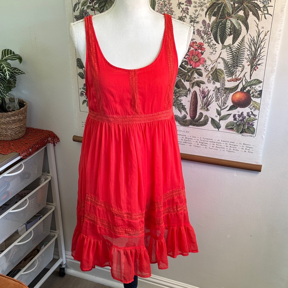 Billabong Bright Red Sleeveless Mini Dress Medium